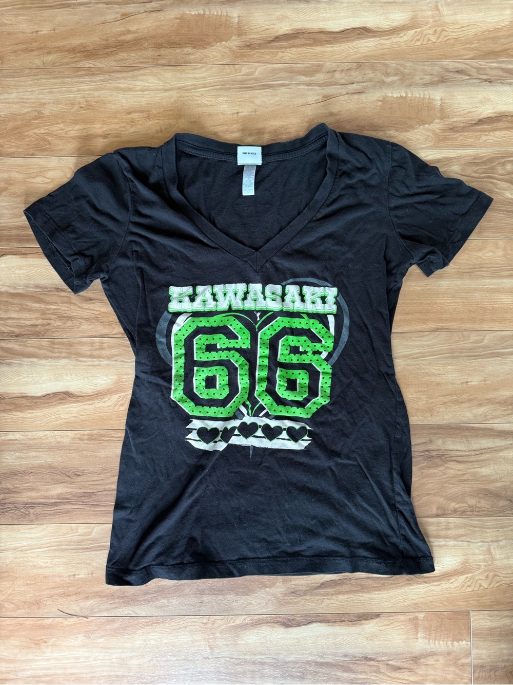 Black Kawasaki 66 Graphic V-Neck Tee